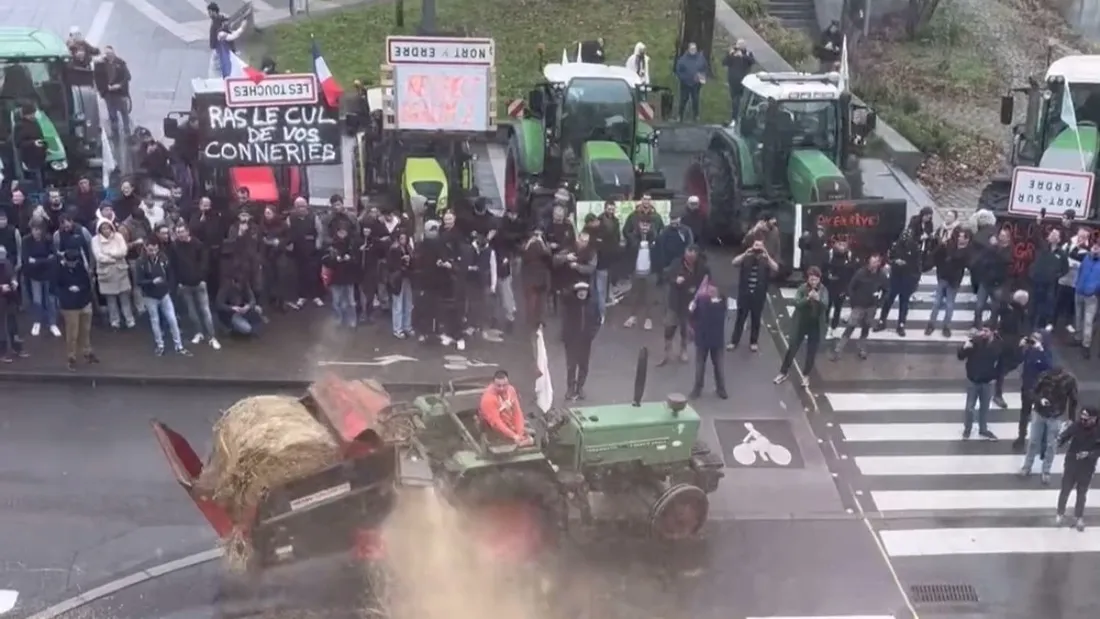 Les agriculteurs à la préfecture de Nantes, le 25 janvier 2024