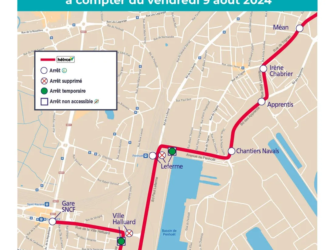 Carte du réseau de bus à partir du 9 août 2024