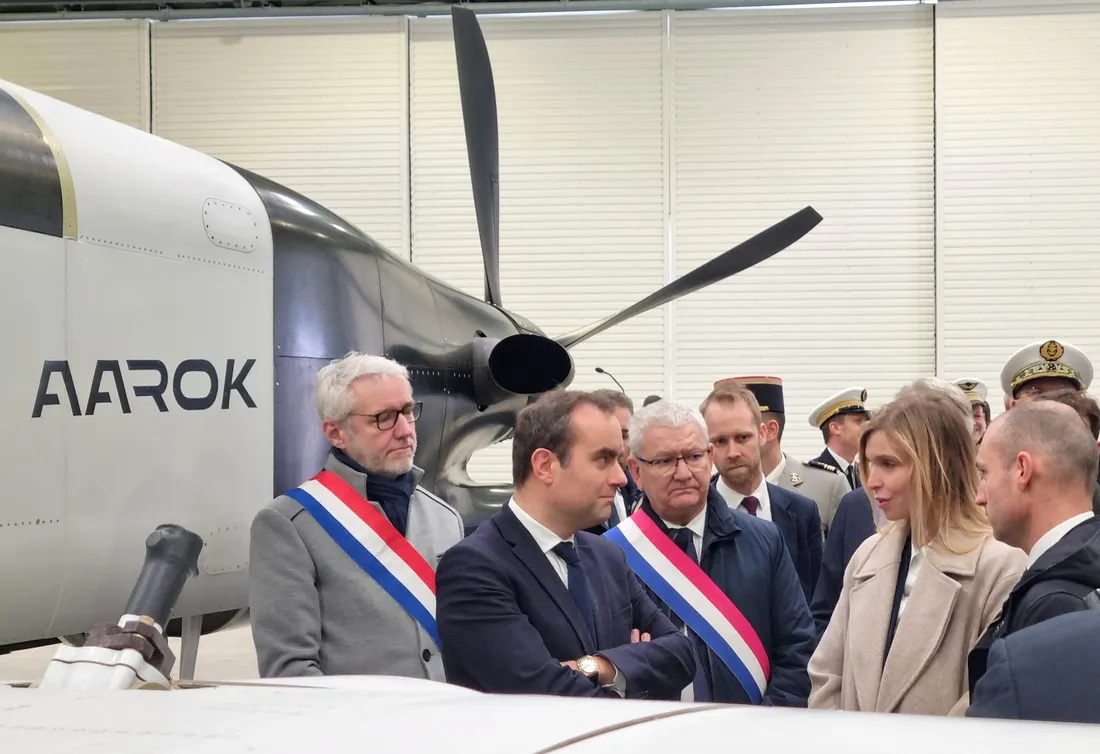 Le ministre des Armées Sébastien Lecornu chez Turgis & Gaillard en Loir-et-Cher.