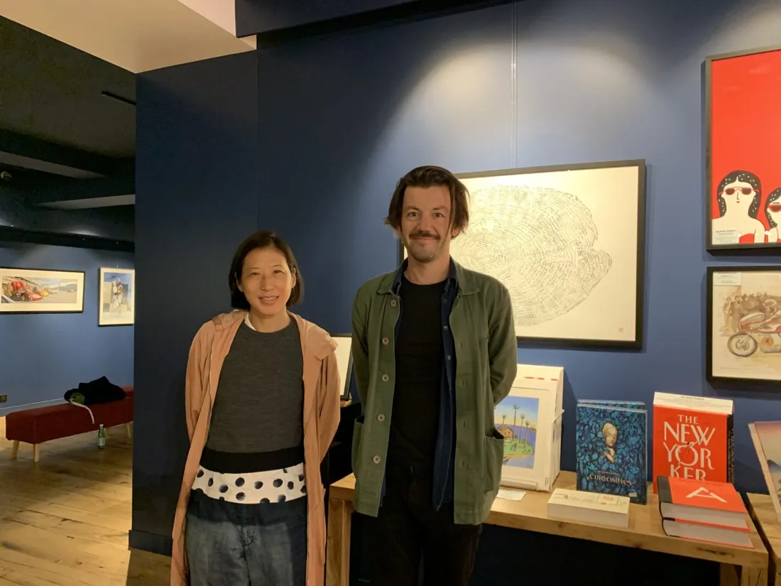 L'illustratrice Caroline Lee et l'un des auteurs de la BD, Guillaume Daudin