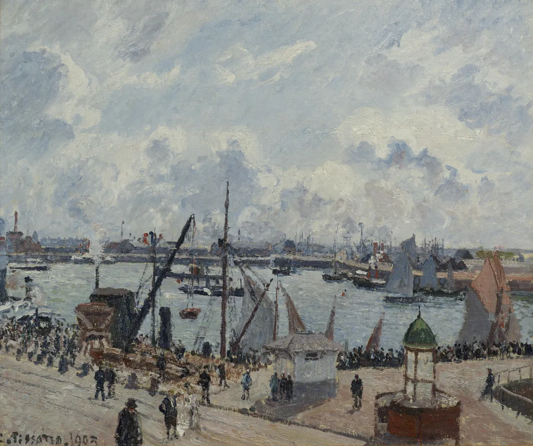 Camille Pissarro, "L’Anse des pilotes. Le Havre matin, soleil, marée montante", (détail) 1903.