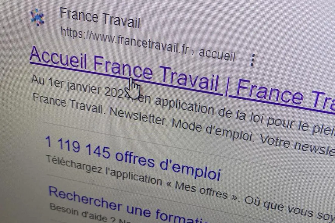 Connexion sur le site internet de France Travail