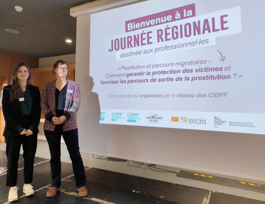 Fanny Collard et Mathilde Brière de la Fédération régionale des CIDFF.