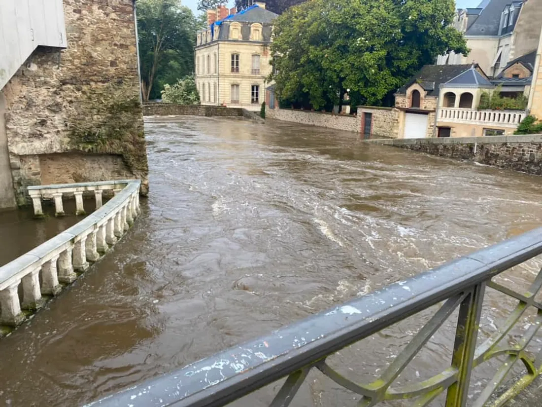 Ce jeudi 20 juin, à 6h50 l'Oudon est monté à 2,94m à Craon.