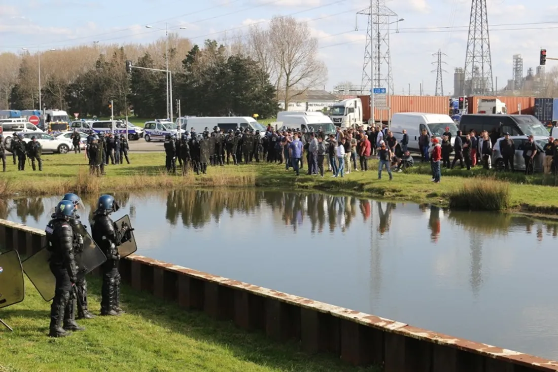 Manifestation des pêcheurs normands à Gonfreville-l'Orcher