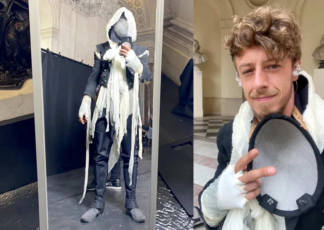 Maxence de Schrooder est un des neuf performeur qui ont incarné l'homme masqué.