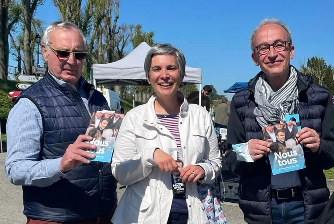 Séverine Gipson en campagne, en avril 2022