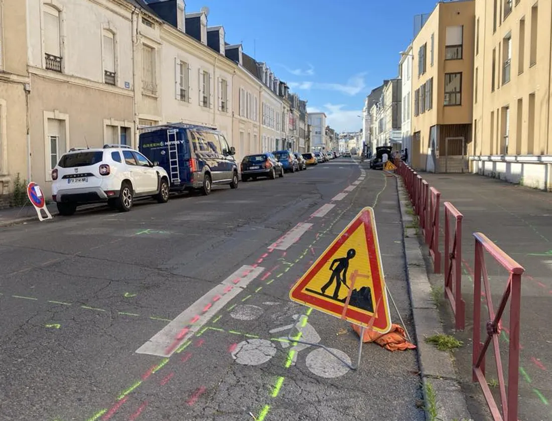 Au Mans, travaux dans la rue Chanzy