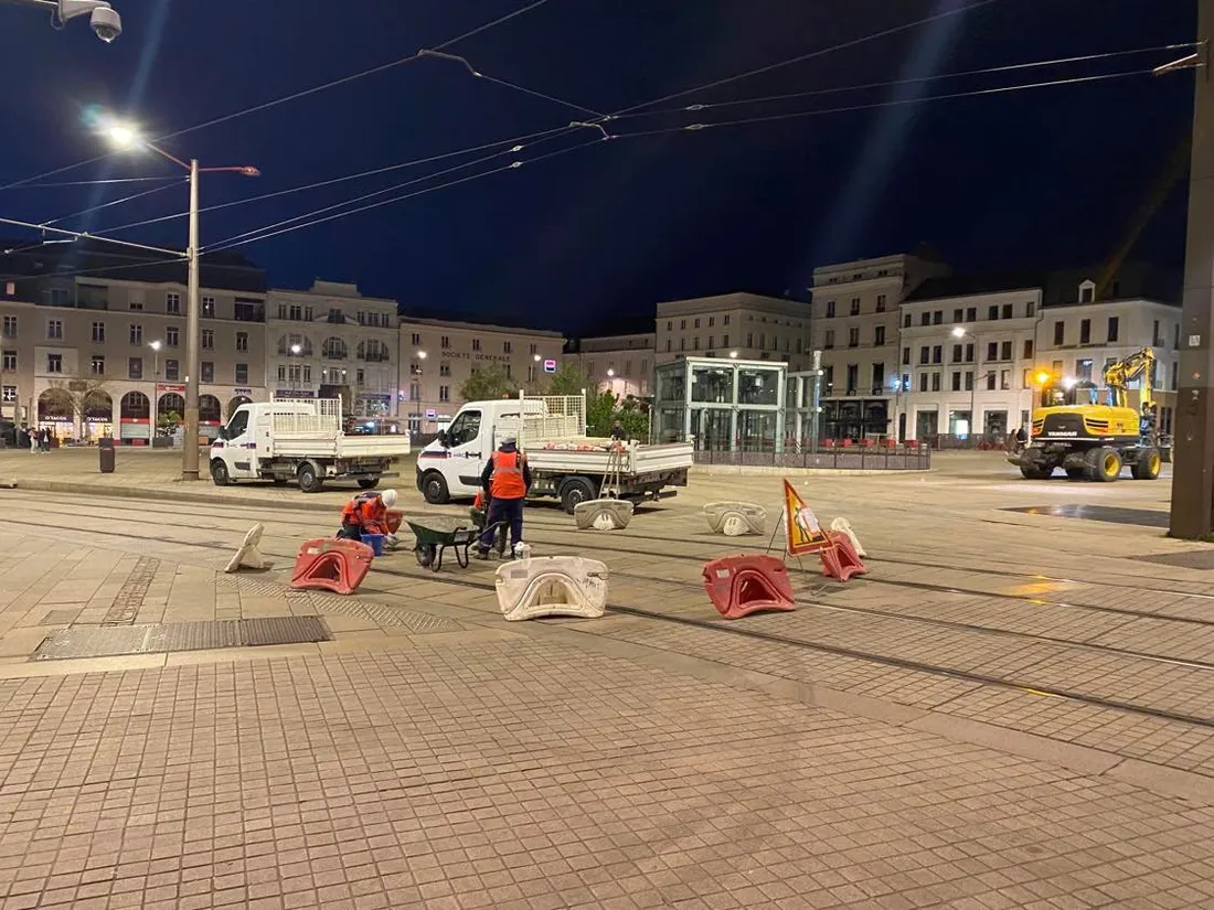 Travaux sur les lignes de tram au Mans