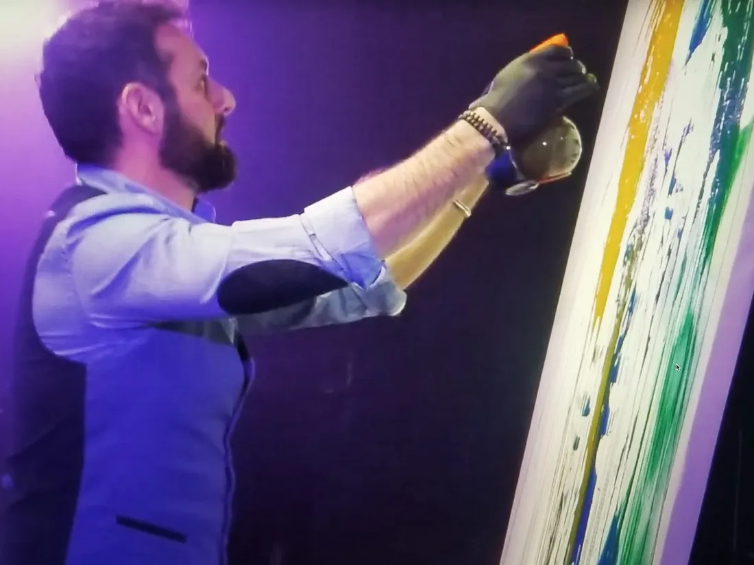 Boris Normand pendant un séance de speed-painting
