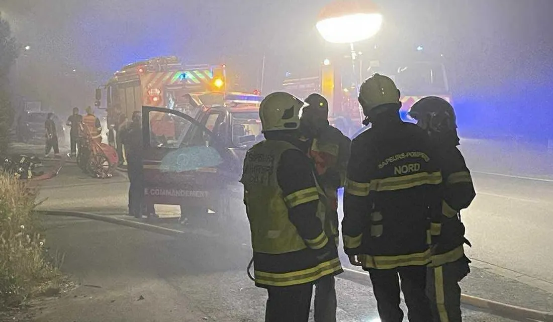 feu à Landrecies