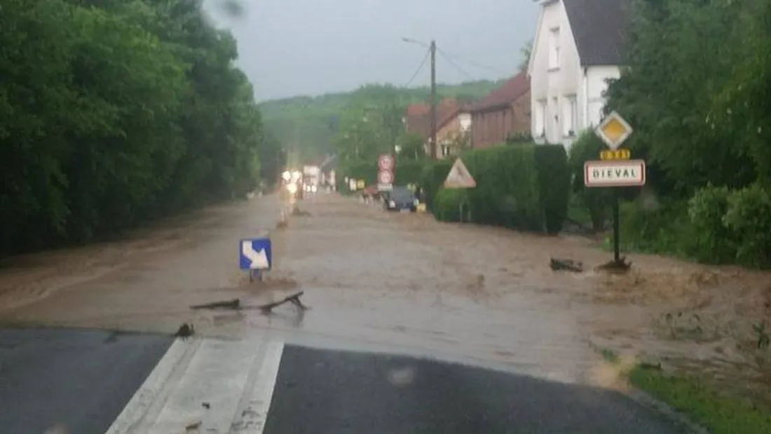 Inondation à Dieval entre Bruay et Saint Pol