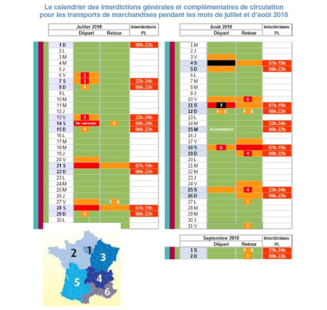 Calendrier prévisionnel des départs en vacances été 2018