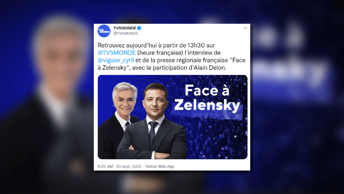 Alain Delon s’entretiendra avec Volodymyr Zelensky sur TV5 Monde