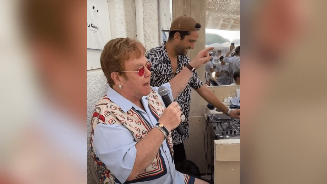 Elton John - concert improvisé au restaurant La Guérite (Cannes)