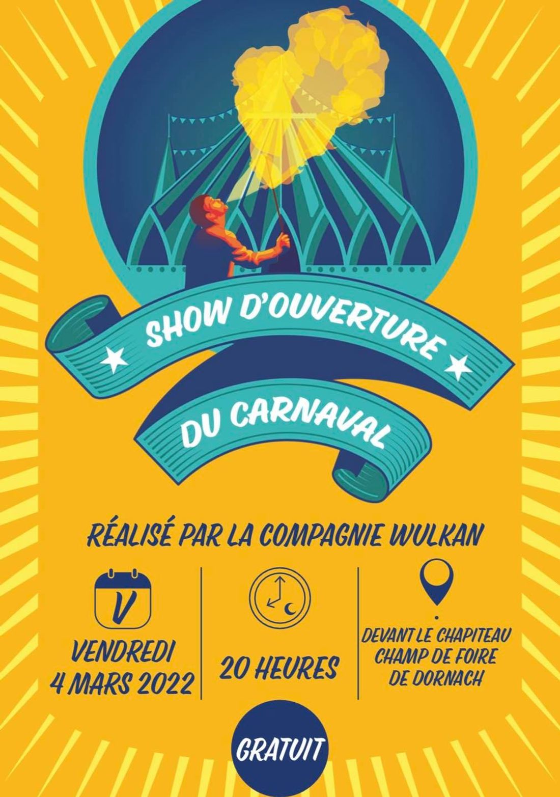 La Cie Wulkan pour l'ouverture du Carnaval de Mulhouse