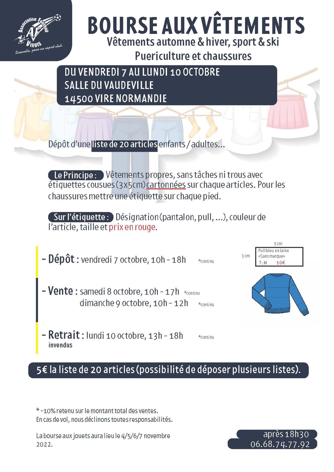 Bourse aux vêtements.