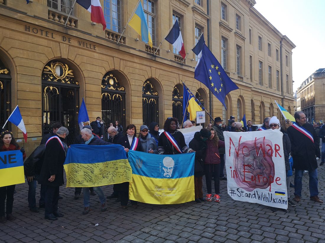 Manifestation contre la guerre en Ukraine à Metz, le samedi 26 février