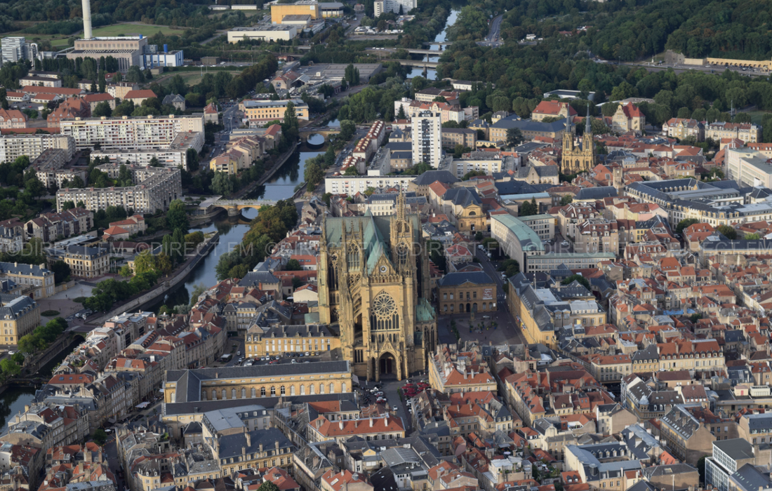 La ville de Metz vue du ciel