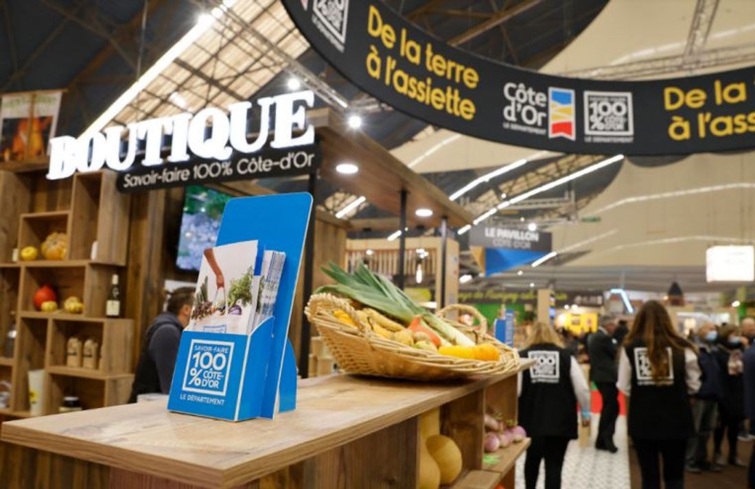 La boutique et le bistrot 100 % Côte-d’Or sont installés dans le hall 1 de la foire de Dijon