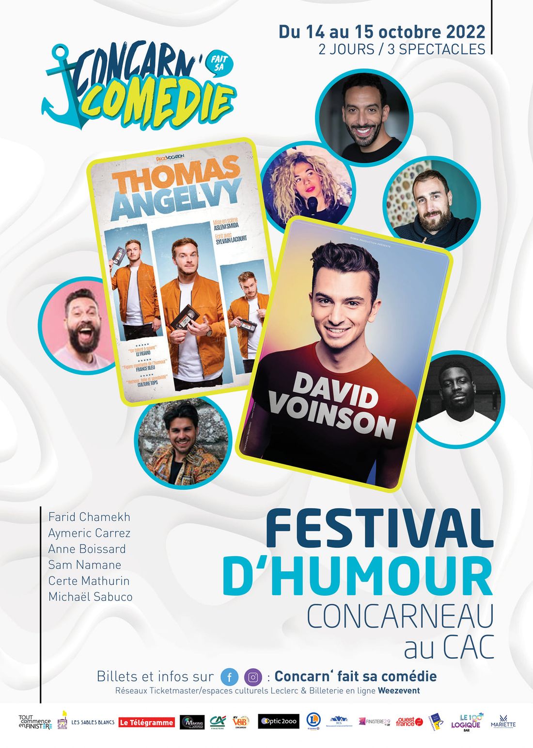 Une dizaine d'humoristes vont se succéder pour la 4ème édition de Concarn'fait sa comédie.