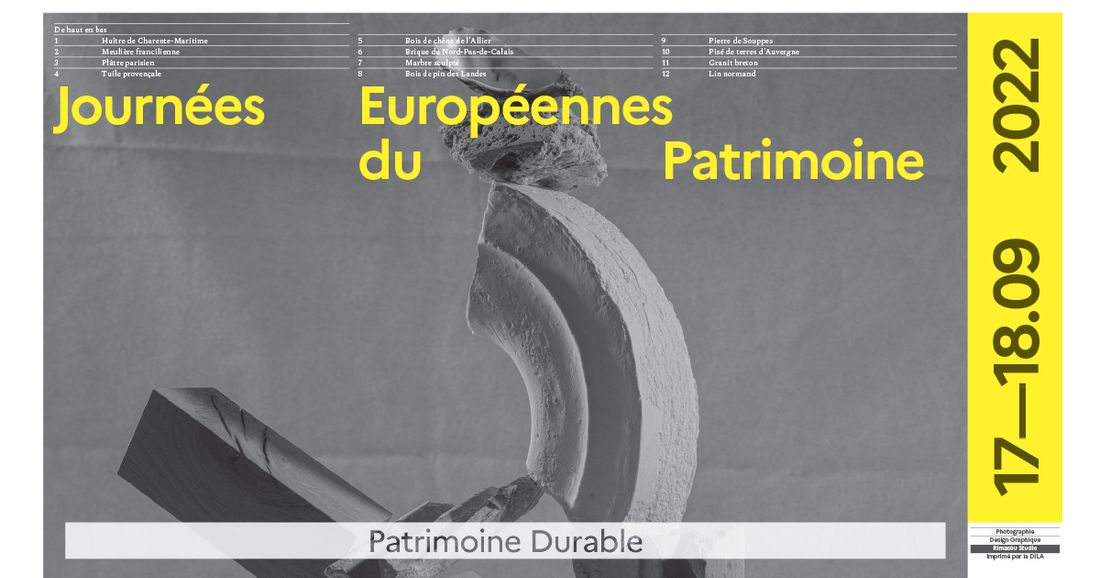 Les 39ème Journées Européennes du Patrimoine se déroulent sur le thème du patrimoine durable.