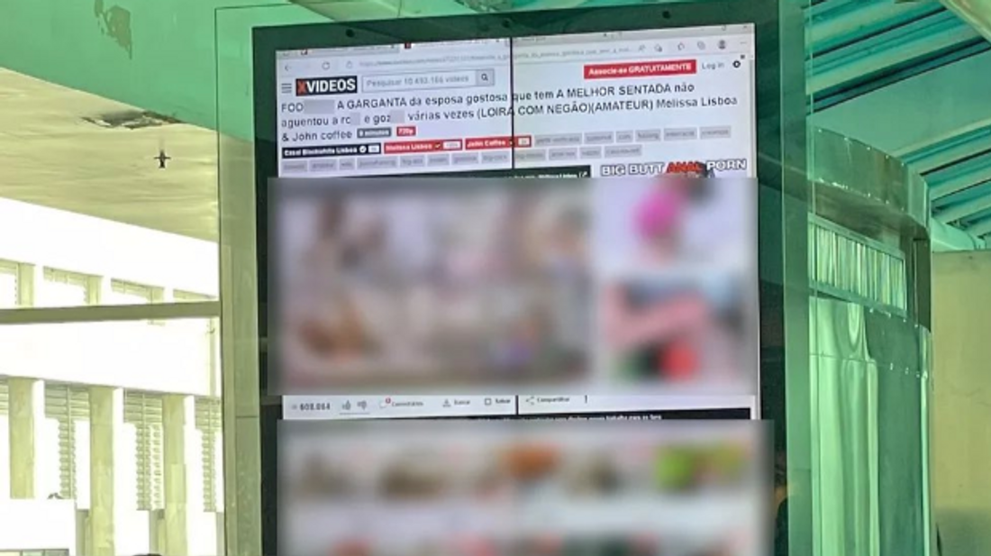 Les écrans publicitaires de l'aéroport Santos Dumont au Brésil ont diffusé du porno.