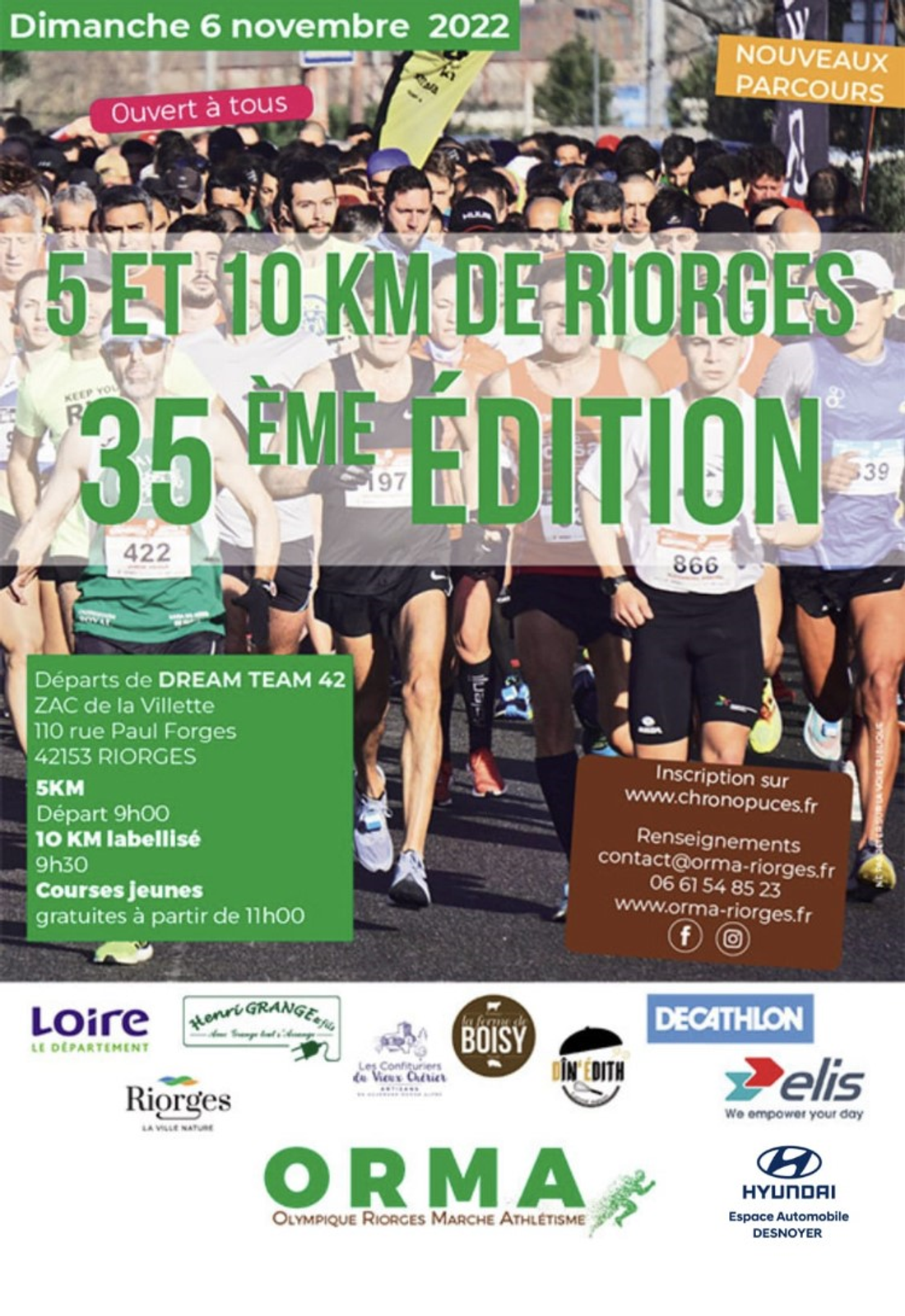5 et 10 km de Riorges