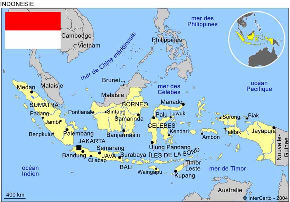 Carte Indonésie