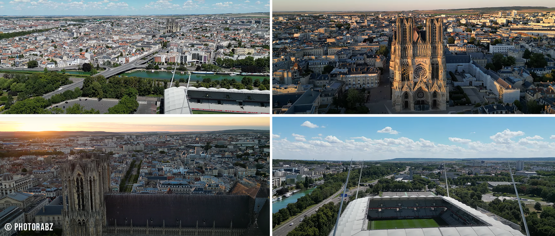 Reims by drone collage