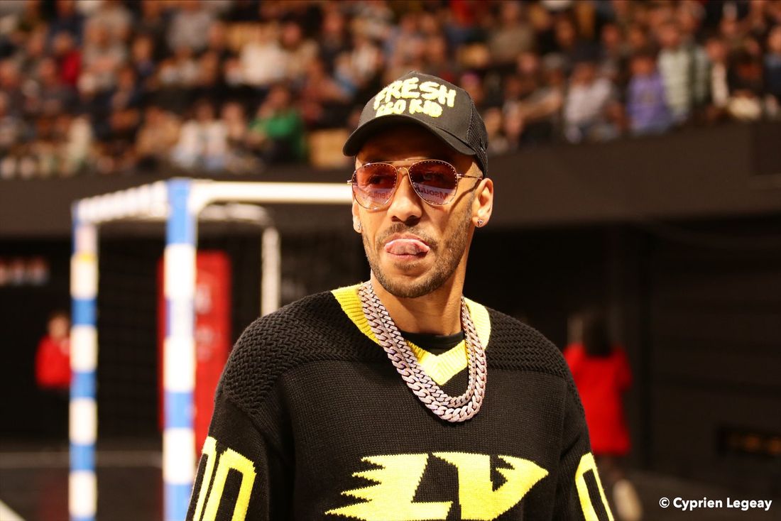 Pierre-Emerick Aubameyang était au match de l'Etoile lavalloise ce samedi.