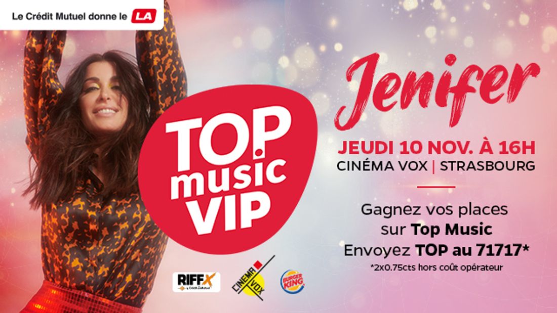 Rendez-vous le 10 novembre pour un Top Music VIP avec Jenifer ! 
