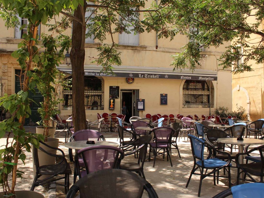 Terrasse place Candolle, à Montpellier