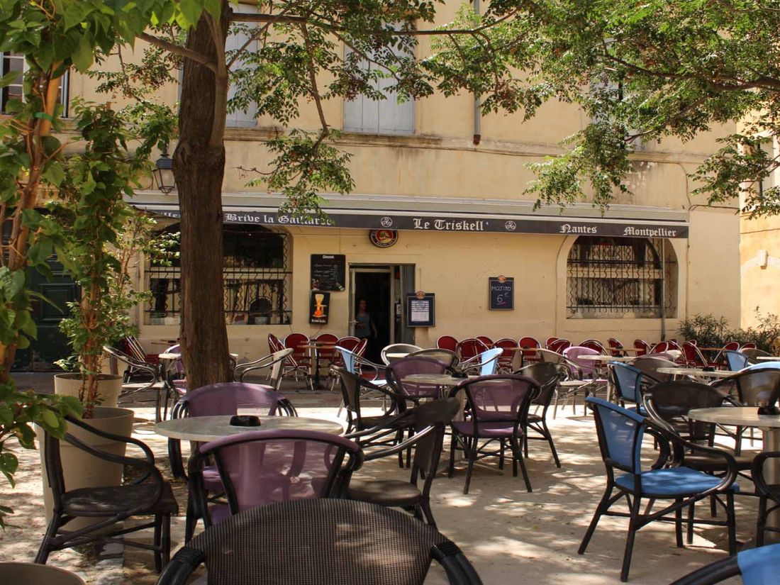 La terrasse d'un restaurant, à Montpellier.