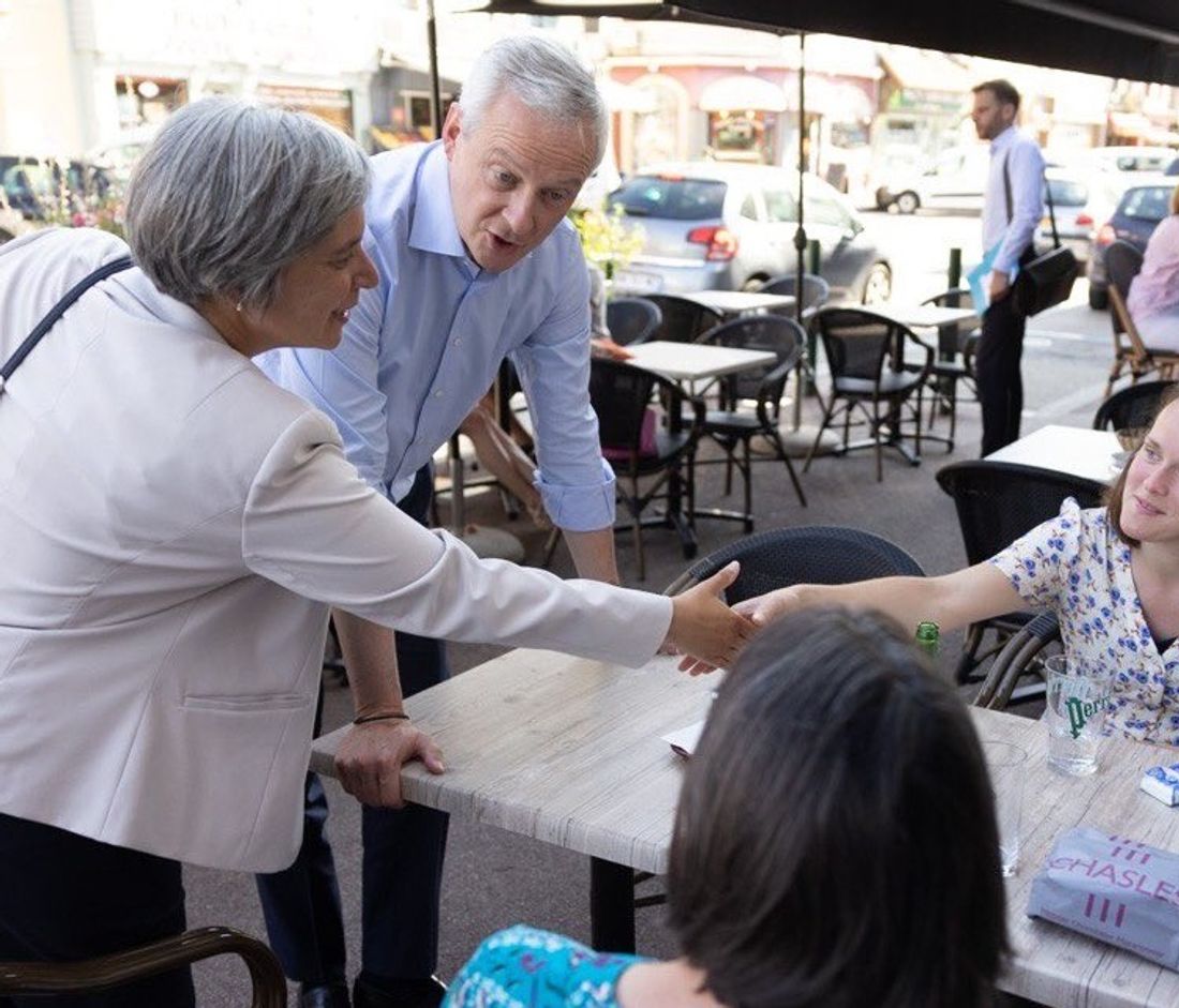 Bruno Le Maire en campagne avec Séverine Gipson