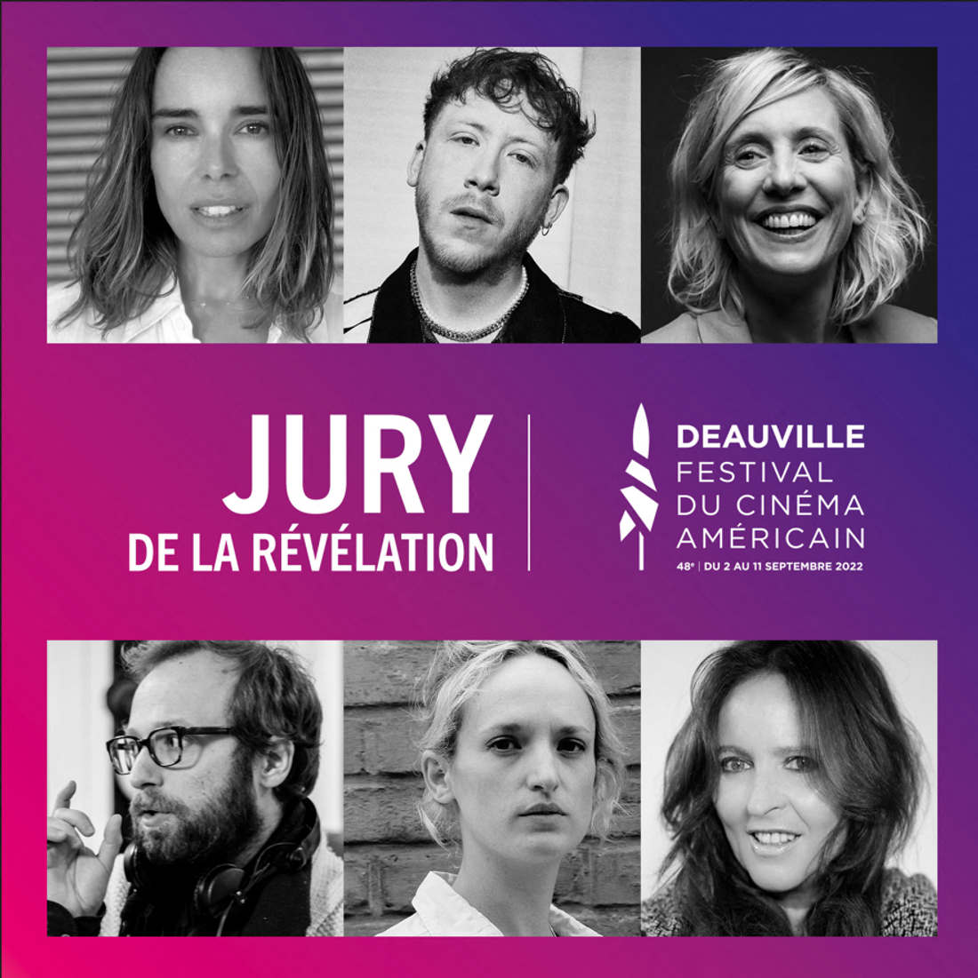 Les six membres du jury Révélation du 48eme Festival du cinéma américain de Deauville