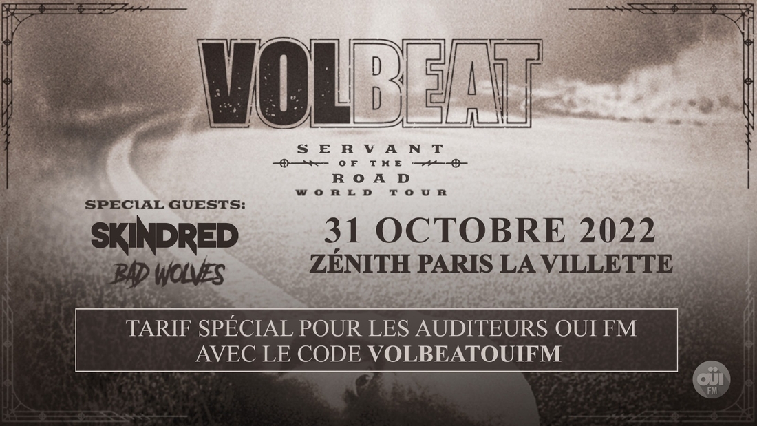 Concert : Volbeat au Zénith Paris-La Villette avec Oüi FM