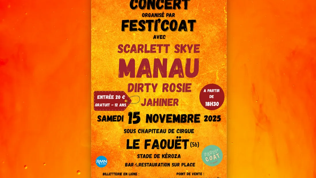 Festi’Coat 2025 : deux soirées sous chapiteau pour vibrer au Faouët