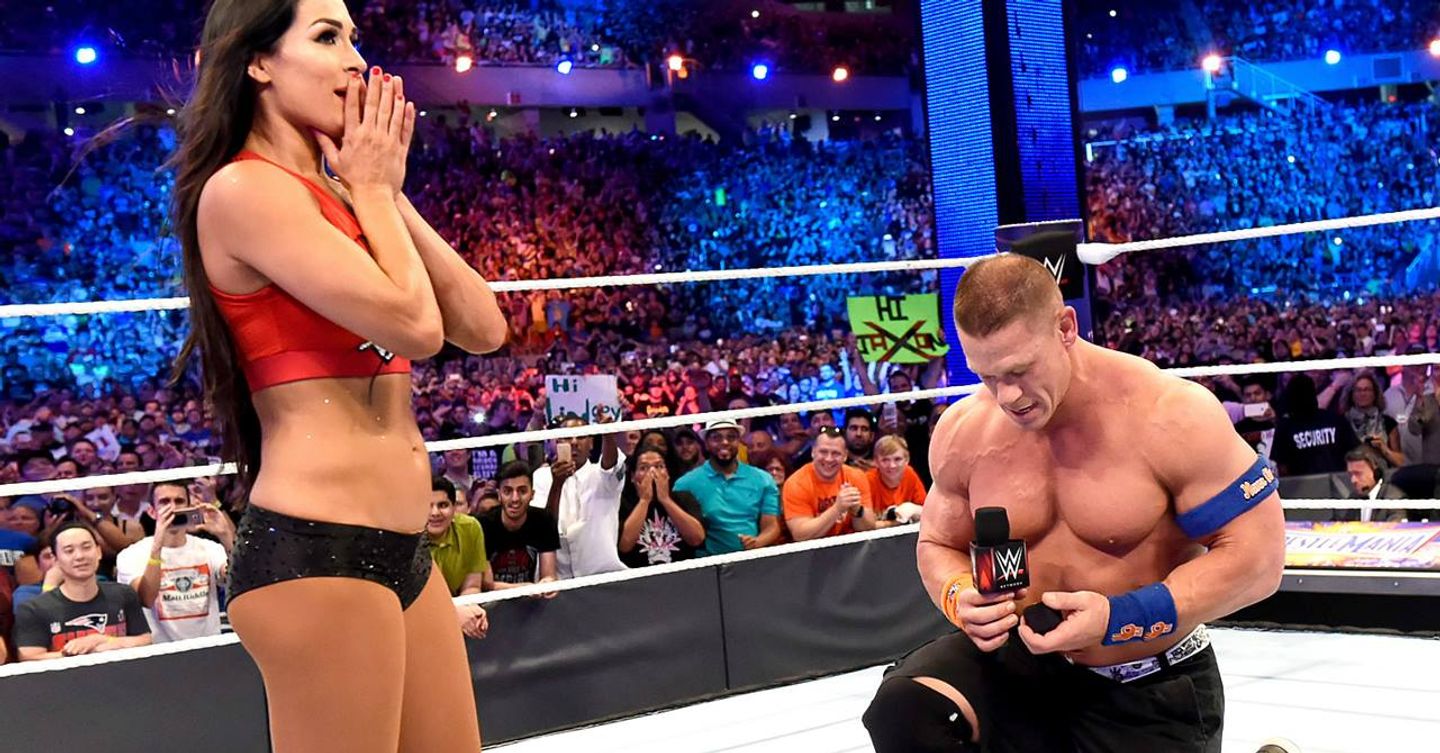 Wrestlemania 33 John Cena Et Nikki Bella Se Sont Fiancés Sur Le Ring Photos