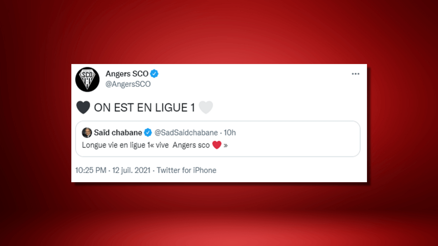 Angers SCO Tweet
