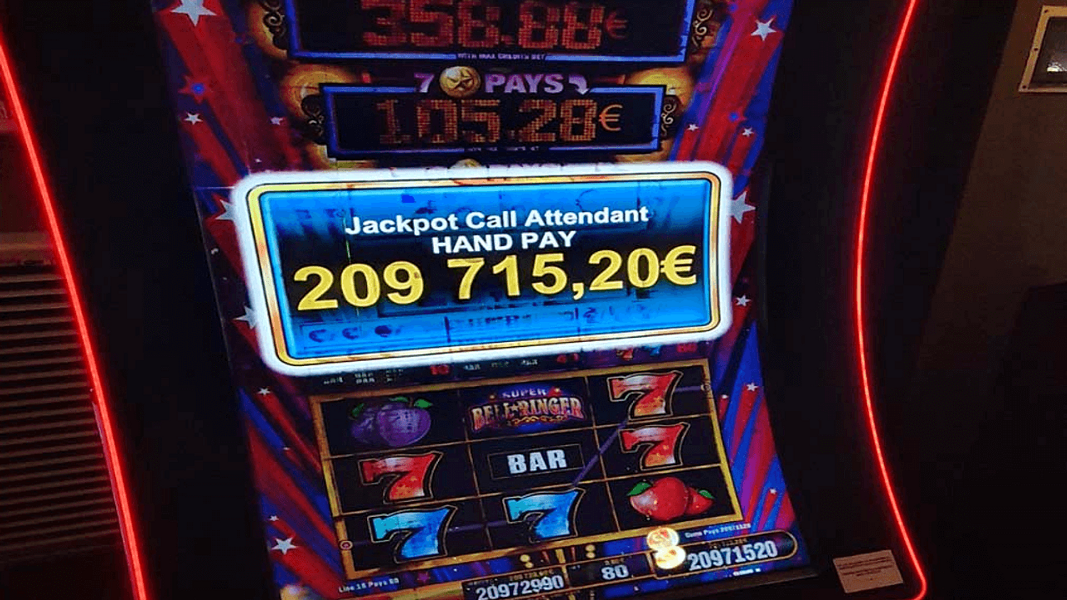 Casino : une femme remporte plus de 200 000 euros après avoir misé 80 centimes