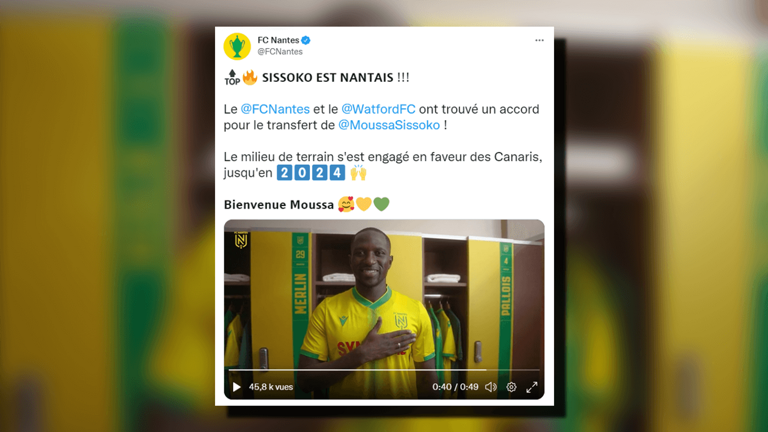 Moussa Sissoko signe au FC Nantes jusqu’en 2024