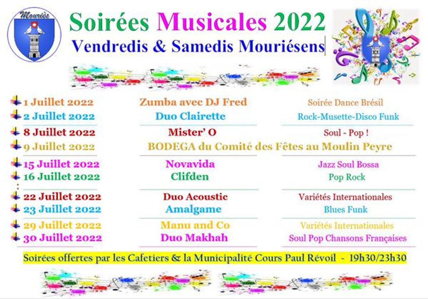 [ LOISIRS / CULTURE ]: SOIREES MUSICALES - MOURIES