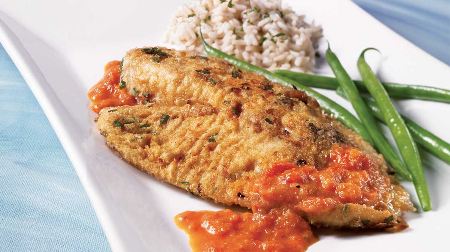 Tilapia grillé et sa sauce aux poivrons