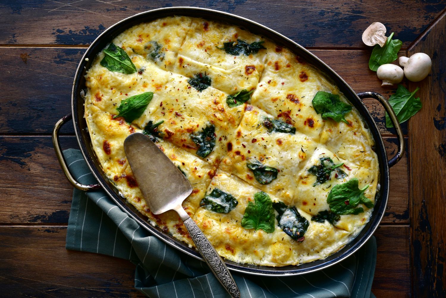 Lasagnes épinards-ricotta-champignons