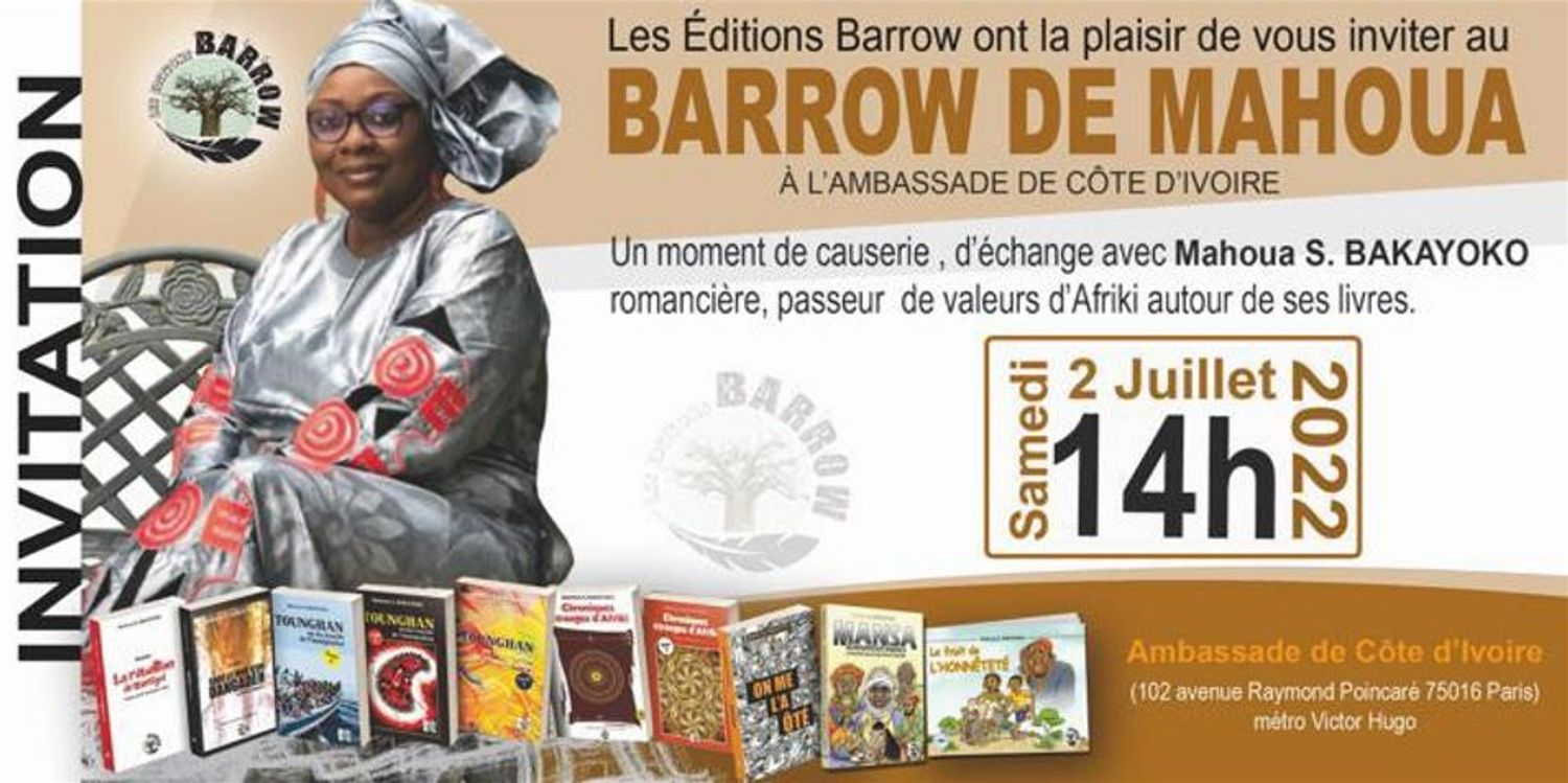 « Causerie littéraire » à l’ambassade de Côte d’Ivoire en France, samedi 9 juillet