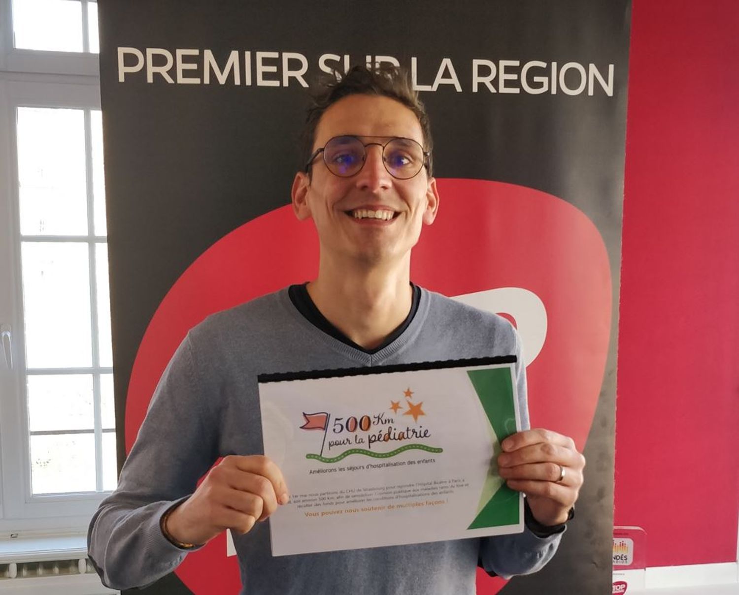Yvan Wildy dans nos studios pour présenter son projet 500 km pour la pédiatrie.