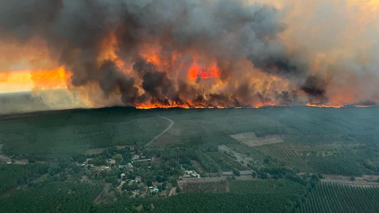 Incendies en Gironde: l'A63 fermée, plus de 6000 hectares brûlés