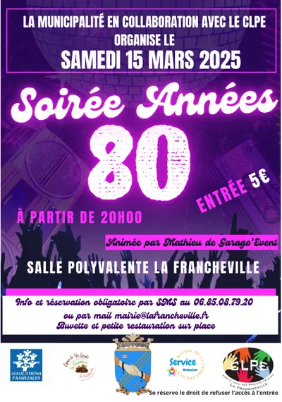 Soirée années 80 - La Francheville