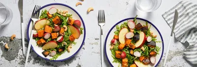Salade d'hiver : patates douces, pommes et radis
